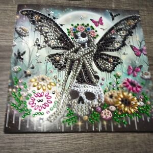 Skull & Fairy Handmade Diamond Painting Birthday/Halloween Card 6"*6"